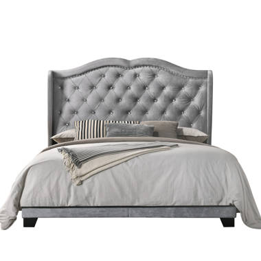 Yusuf tufted upholstered low store profile standard bed